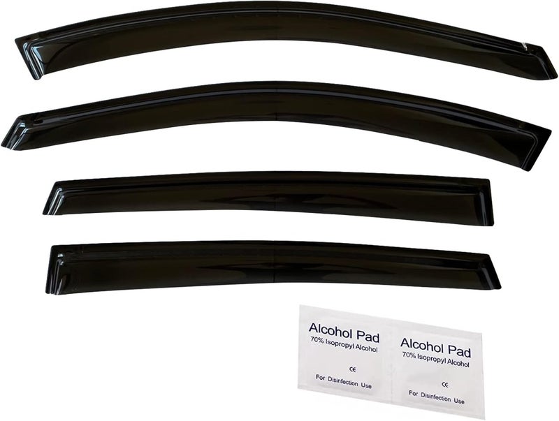 Optimal Co 2013-2018 Tape-On Rain Guards Side Window Deflector Visors for Toyota RAV4 LE XLE SE Limited Platinum Black 2014 2015 2016 2017 - Image 3